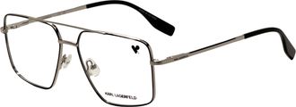 Karl Lagerfeld Mens 56mm Black Silver Eyeglasses KL357-044-56