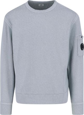 C.P. Company Light Grey Minimalist Logo Patch Sweater
