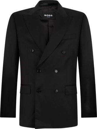 HUGO BOSS One Slim-Fit Jasje - Heren - Business blazers - Zwart - S - Wol - Kostuums