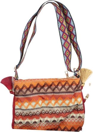Generic Ethnic Style Crossbody Bags, Tassel Colorful Handbag, Large Capacity Bohemian Shoulder Bag, Portable Messenger Bag for Women Outdoor(Brown)