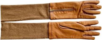 Herm&egrave;s Pre-owned Leren Handschoenen - Dames - Vintage Accessoires - Bruin - ONE Size - Leer - Vintage