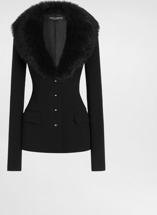 Dolce & Gabbana Single-breasted Wool Jacket - Woman Blazers Black 36