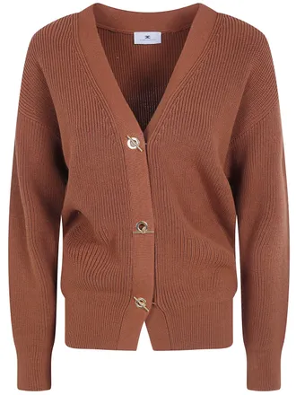 Elisabetta Franchi Sweater Button Detail Tricot Cardigan