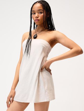 Twik Womens Linen blend tube minidress