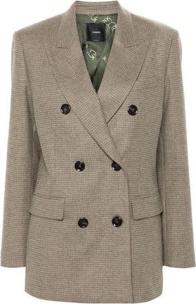Pinko Multicolour Wollen Viscose Blazer - Dames - Blazers - Veelkleurig - M - Wol - Jassen