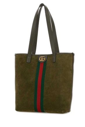 Gucci Mens Olive Green Suede Ophidia Shopping Bag Borse A Mano