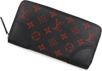 Louis Vuitton Black Khaki Noir Red Color Monogram Long Wallet (Bi-Fold) (Pre-Owned)