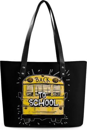Generic School Bus Back to School Tote Bags for Women Cute Shoulder Purses Handbags