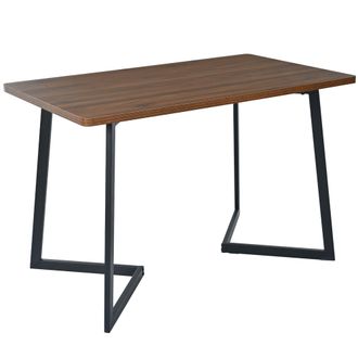 STILVORA Conjunto De Mesa Y Sillas Con 1 Mesa Y 4 Sillas, Para Cocina Y Comedor, Mdf, Metal Y Terciopelo, Nogal