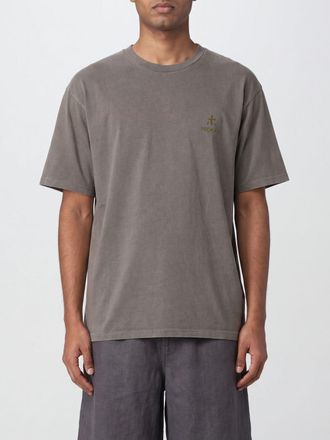 Premiata T-shirt girocollo in puro cotone con logo ricamato a contrasto