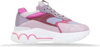 Hogan Leren en Su&egrave;de Veterschoenen - Dames - Sneakers - Roze - 34 1/2 EU - Su&egrave;de - Schoenen