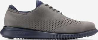 Cole Haan Mens 2.ZERØGRAND Laser Wingtip Oxford Shoes - Grey Size 10.5