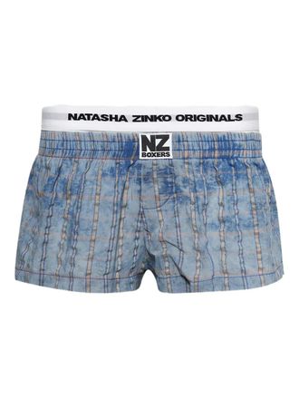 Natasha Zinko Geruite zwembroek - Blauw