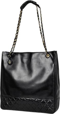 Chanel Black Leather Tote Bag (Pre-Owned)