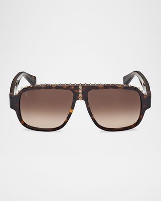 Christian Louboutin Men & apos;s LB0005M Acetate Aviator Sunglasses