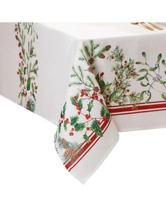 Elrene Winter Holiday Berry Fabric Tablecloth