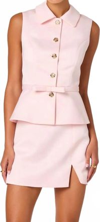 Astr Jamia Peplum Button-Front Mini Dress In Pink
