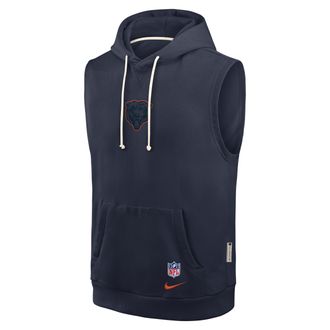 Nike Chicago Bears Rivalries Collection Sideline Nike Mens Dri-FIT NFL Sleeveless Pullover Hoodie in Blue | 03B441L7Q-D9W