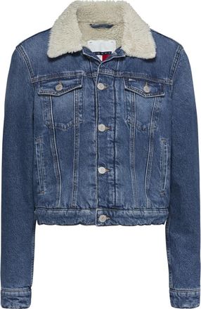 Tommy Jeans Izzie Slim Teddy Flag Jacket - Dames - Spijkerjassen - Blauw - M - Katoen - Jassen