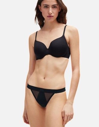 HUGO BOSS Womens Audrey String, Black - Black/Black - Size: XS