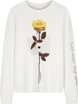Fab By Fabienne Chapot Fabienne Chapot, Tops, Dames, Wit, XL, Katoen, Phileine Rose LS T-shirt