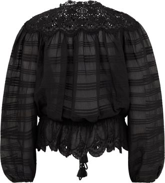 Isabel Marant Womens Blouse Long Sleeves Black Cotton Blouses Shirt