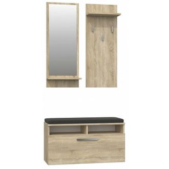 Topeshop Anders - Mueble De Entrada Moderno Con Coj&iacute;n 85x46x35 Cm - Banco Zapatero - Con Espejo