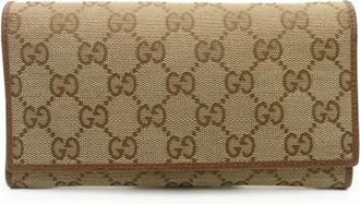 Gucci Pre-owned Wallets, female, Brown, Size: ONE SIZE Pre-owned Canvas wallets