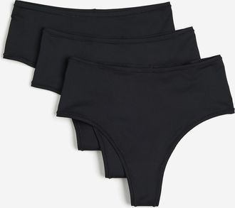 H&M 3er-Pack Mikrofaserslips Brazilian - Schwarz