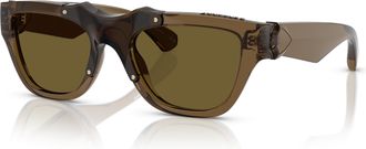 Burberry Dark Brown Square Unisex Sunglasses BE4445U 414373 53