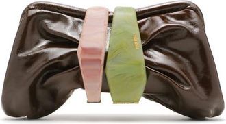 Cult Gaia Julita Leather Frame Clutch in Luwak at Nordstrom