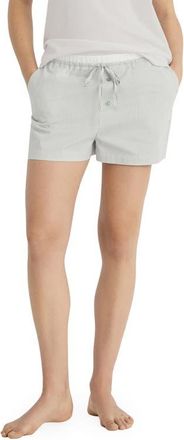 Mango Stripe Pajama Shorts in Aqua Green at Nordstrom, Size Medium