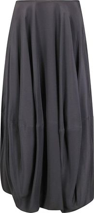 Christophe Lemaire Balloon Skirt With Gathered Waist And Silken Contrast