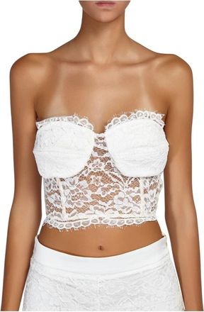 Doris S Elegante Kant Crop Top - Dames - Tops zonder mouwen - Wit - L - Tops