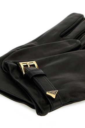 Prada Womens Black Nappa Leather Gloves Nero Agnello Guanti