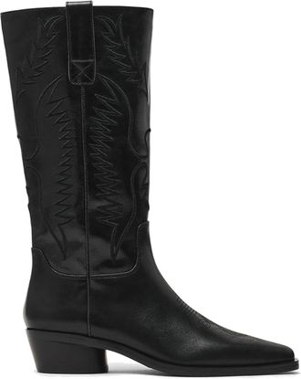 Steve Madden Womens Leather Trevi Boot Blacks - Black - Size UK 3