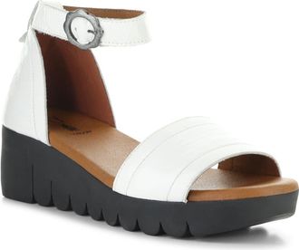FLY London Voik Ankle Strap Platform Wedge Sandal in White at Nordstrom, Size 10-10.5Us
