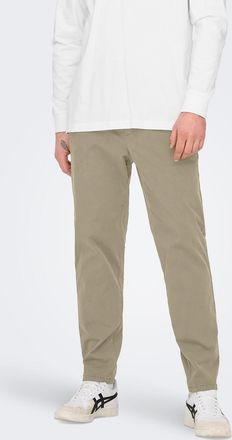 Only & Sons Chinohose ONLY & SONS ONSLINUS TAPER 0183 PANT NOOS, Herren, Gr. L, N-Gr, beige (coriander), Web, Obermaterial: 93% Baumwolle, 7% Elasthan, unifarben,