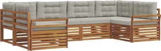 vidaXL Conjunto De Sof&aacute;s De Exterior 6 Uds. Gris Natural Y Claro Vidaxl