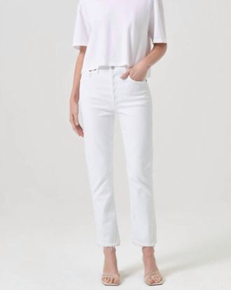 A Gold E Womens Riley High-Rise Straight Crop Pant In Sour Cream