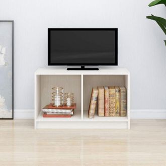 vidaXL Vidaxl - Mobile Porta tv Bianco 70x33x42 cm in Legno Massello di Pino