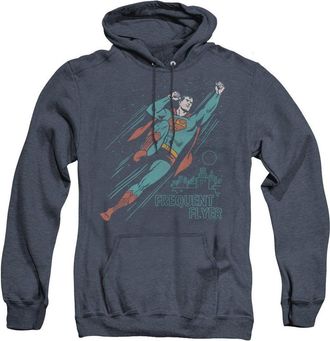 Gildan Superman Frequent Flyer Adult Heather Hoodie / Hooded Sweatshirt