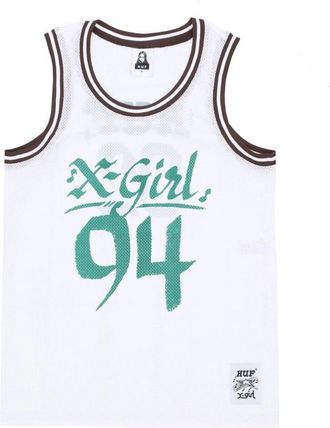 HUF Mesh Tank Top Home Team Jersey - Dames - Tops zonder mouwen - Wit - M - Tops