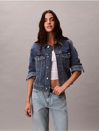 Calvin Klein Jeans Calvin Klein Womens Classic Trucker Jacket - Blue - XL