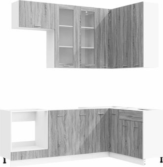 vidaXL Unidad De Cocina Lyon 8 Uds. Sonoma Gris Madera De Ingenier&iacute;a Vidaxl