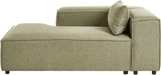 Beliani Chaise Longue Derecha Moderna Tapizado De Tela Para Sof&aacute; Verde Claro Brande