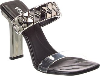 Versace Slice Leather & Vinyl Mule