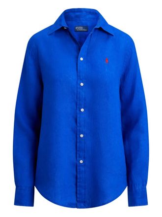 Polo Ralph Lauren Camicia con logo in lino - Blu