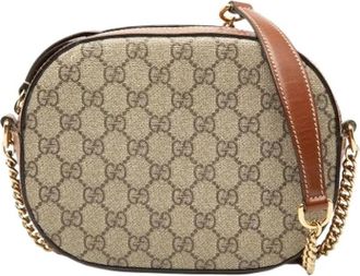 Gucci Pre-owned Vintage Crossbody Bag - Dames - Vintage Schoudertas - Beige - ONE Size - Leer - Vintage