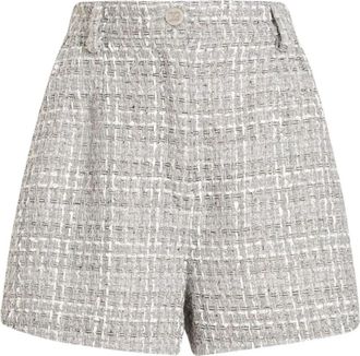 Dolce & Gabbana Boucl&eacute; Lam&eacute; Tweed Shorts - Dames - Korte Broeken - Grijs - M - Tweed - Korte Broeken